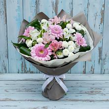 Букет цветов из:  Герберы, Альстромерии и Хризантемы в Бродовом