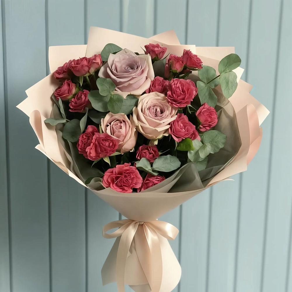 Букет цветов из: Гвоздики и Розы в Бродовом