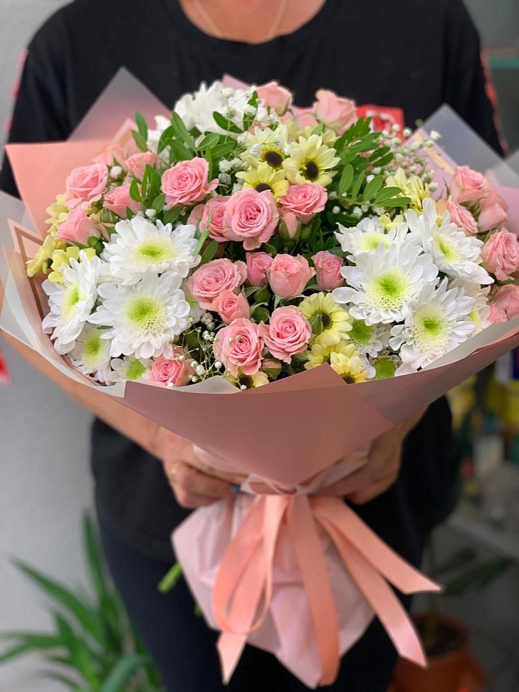 Букет цветов из: Розы и Хризантемы в Бродовом