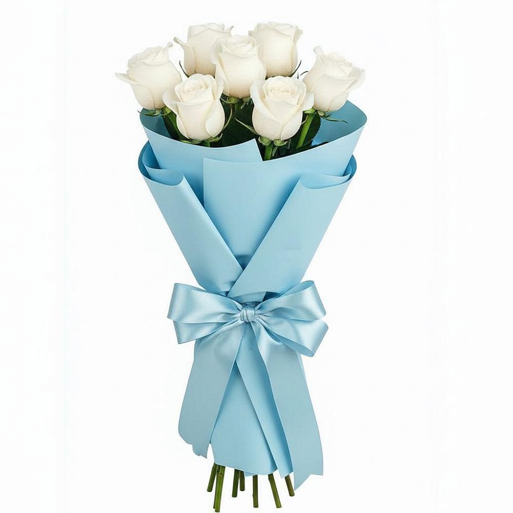 Букет 7 белых роз Проуд в Бродовом
