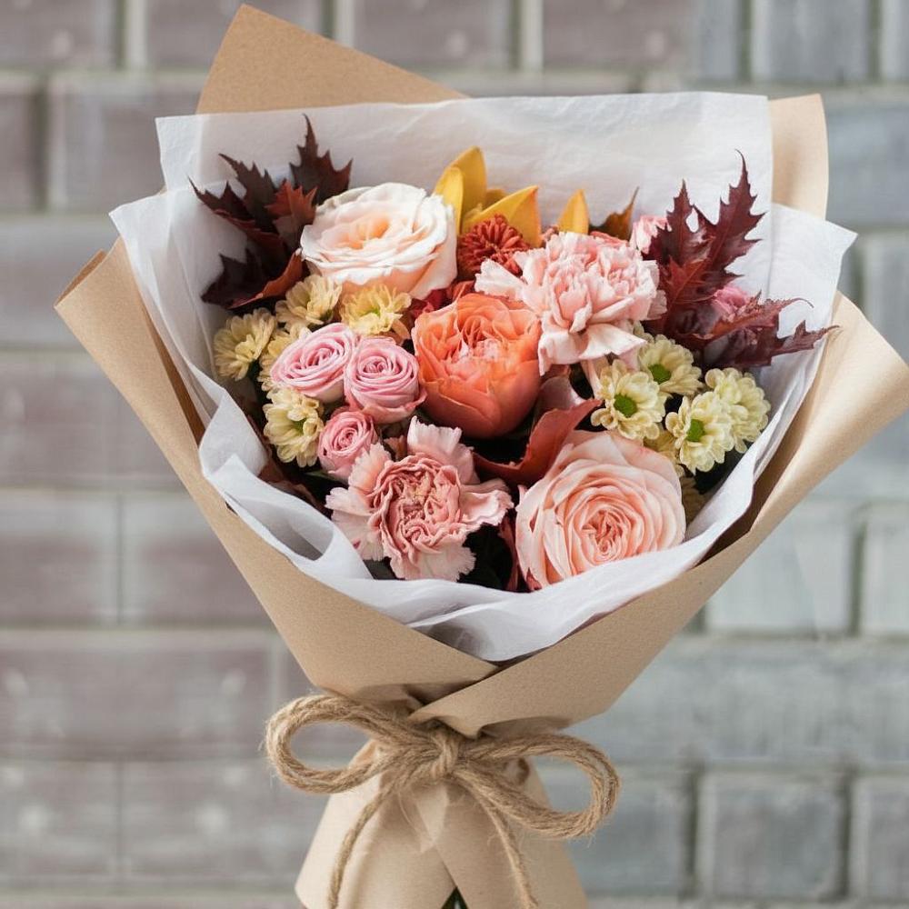 Букет цветов из: Гвоздики, Хризантемы и Розы в Бродовом