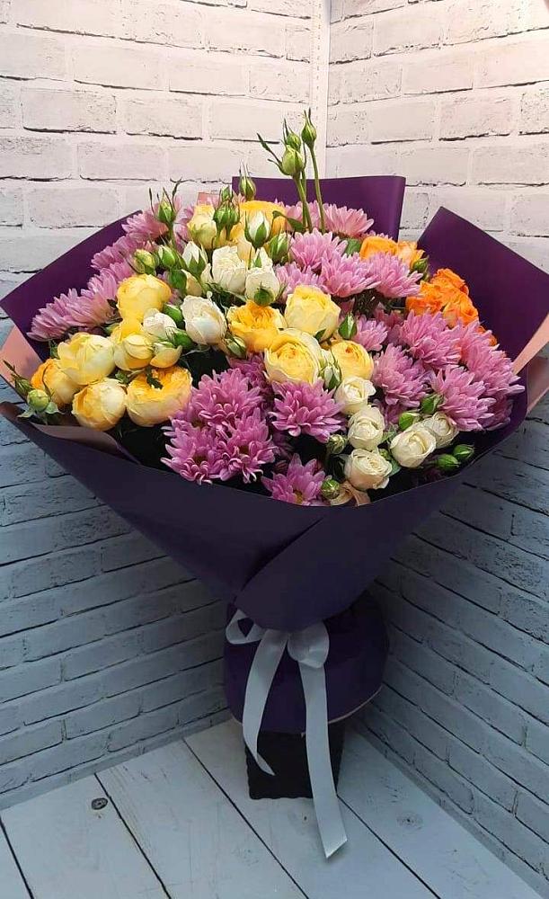 Букет цветов из: Хризантемы и Розы в Бродовом