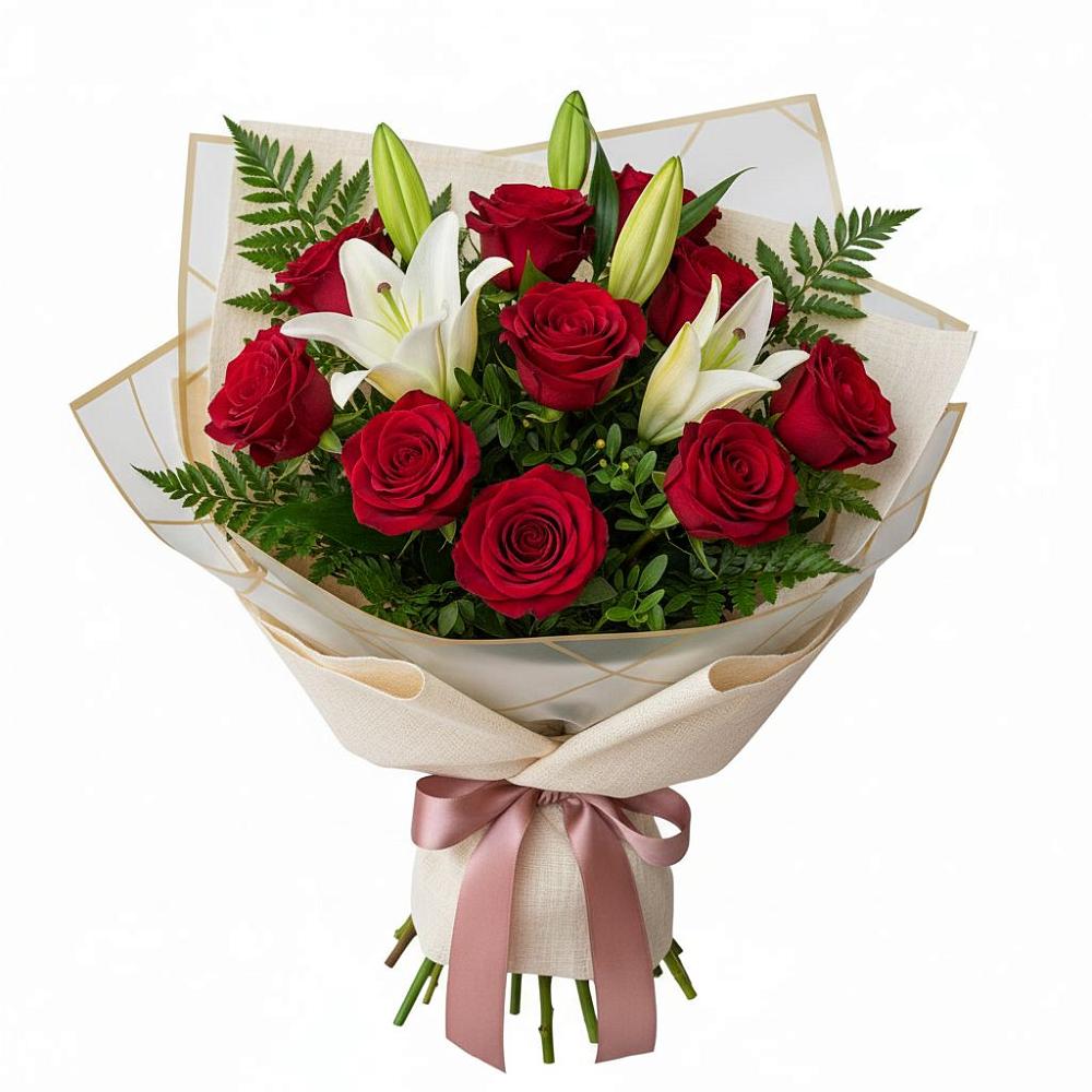 Букет цветов из: Лилии и Розы в Бродовом