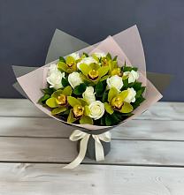 Букет цветов из:  Орхидеи и Розы в Бродовом