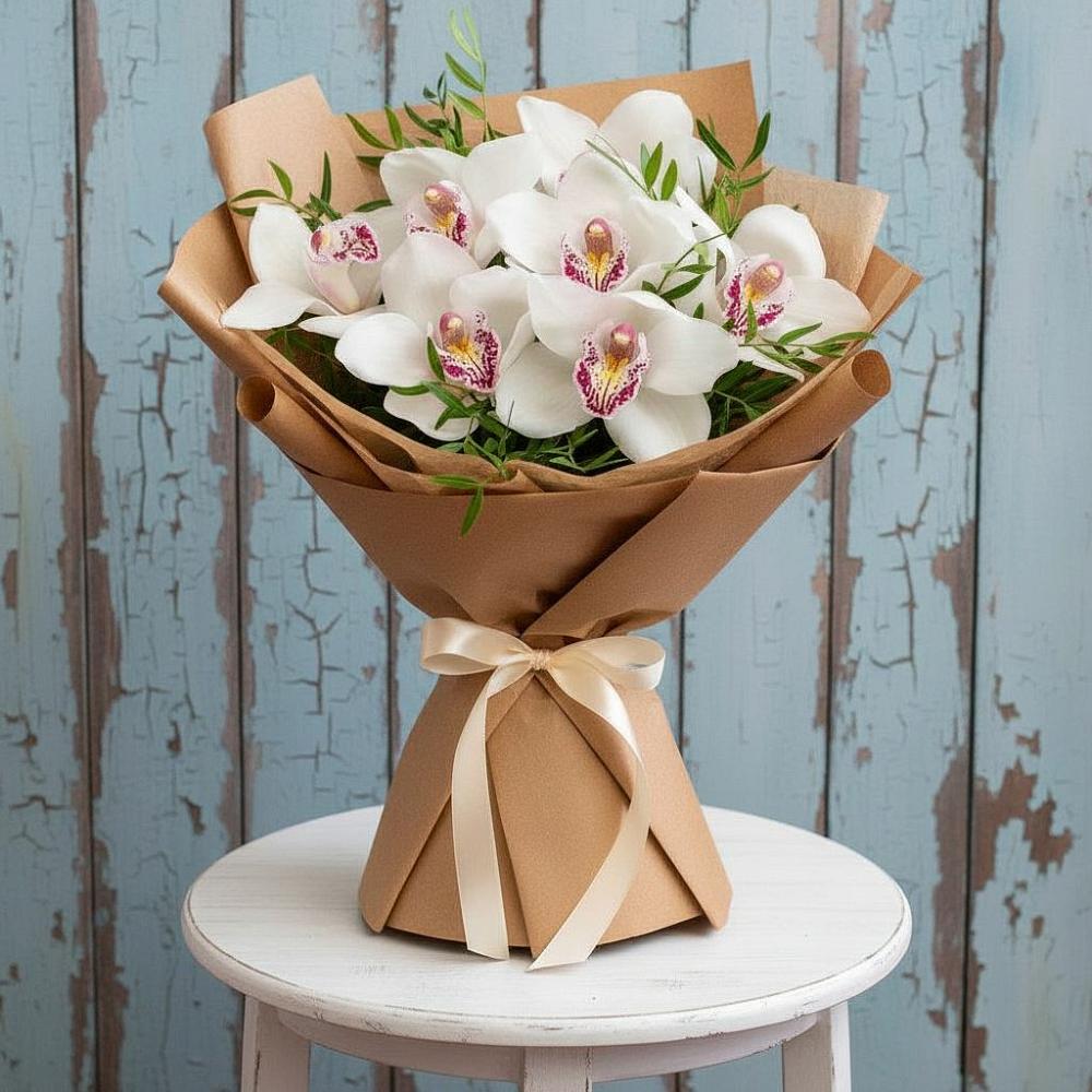 Букет цветов из: Орхидеи и Розы в Бродовом