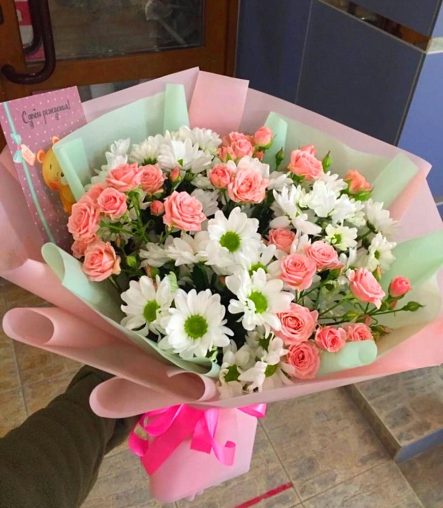 Букет цветов из: Розы и Хризантемы в Бродовом