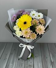 Букет цветов из:  Розы, Герберы и Хризантемы #REPLACE_PRED# Бродовом