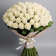 Букет 101 беля роза Белоснежка в Бродовом