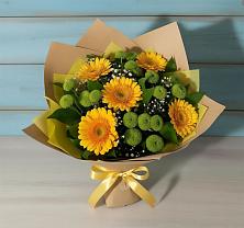 Букет цветов из:  Герберы и Хризантемы в Бродовом