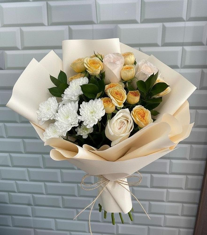 Букет цветов из: Розы и Хризантемы в Бродовом