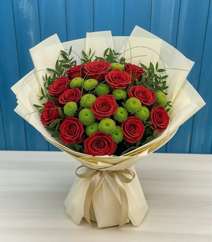 Букет цветов из: Розы и Хризантемы в Бродовом