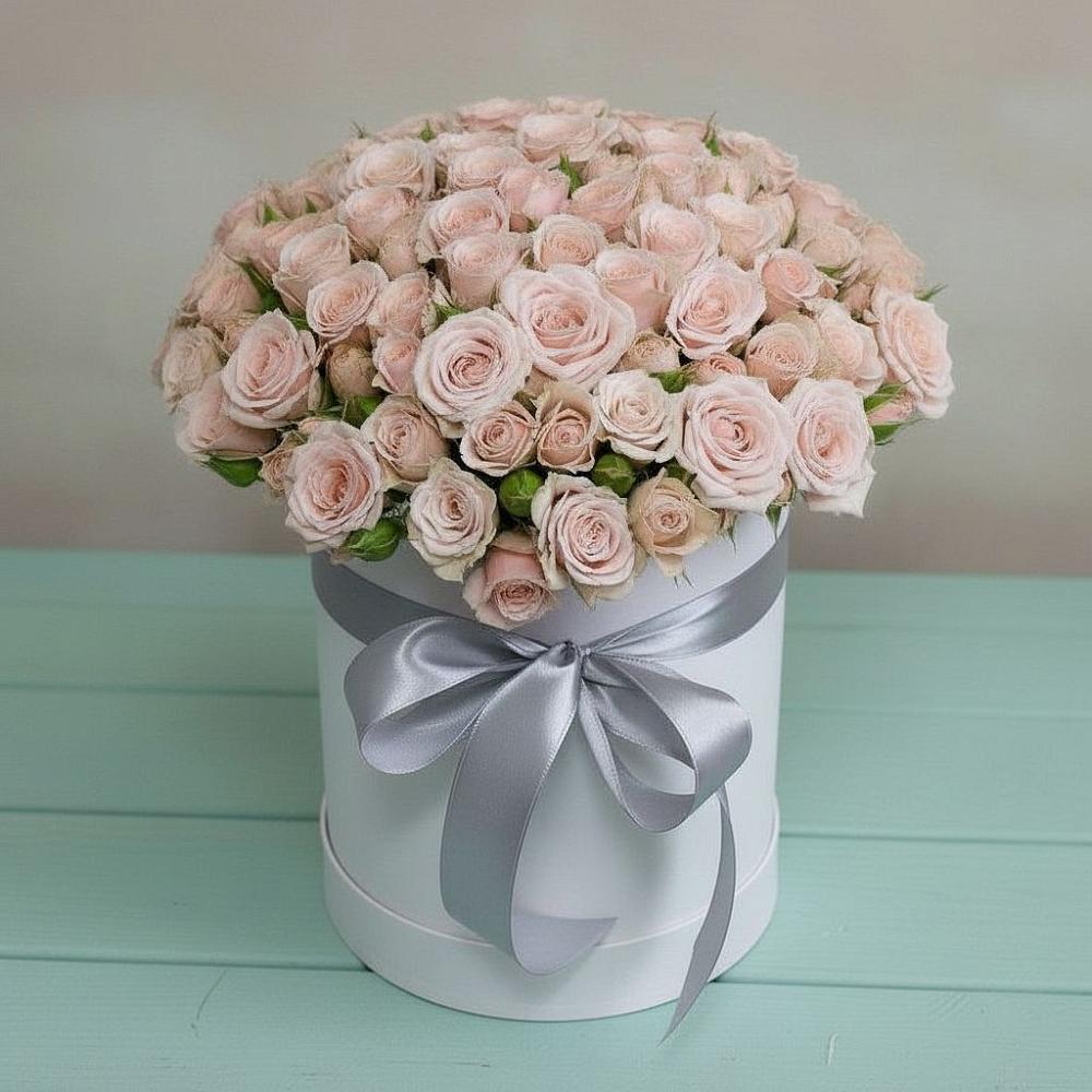 Цветочная композиция из Розы в шляпной коробке в Бродовом